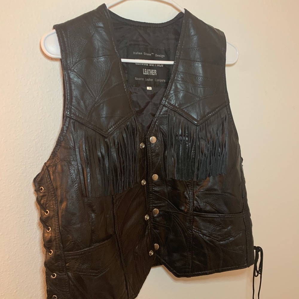 Leather Vest• Genuine Buffalo Leather •Navarre